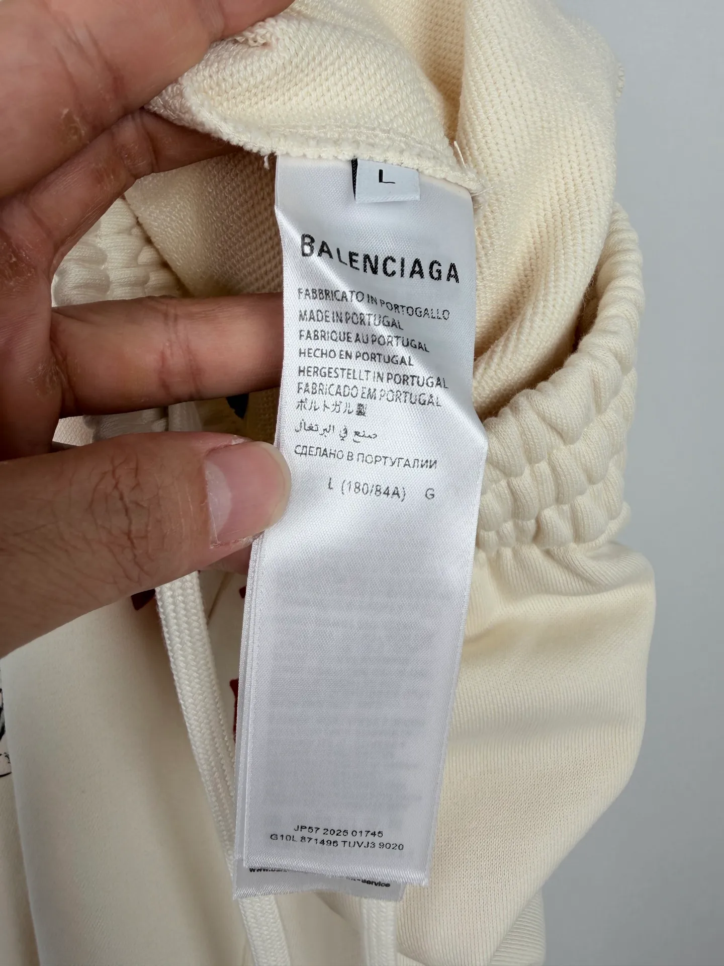 BALENCIAGA Balenciaga 26SS TATTOO tattoo pattern sweatpants Authentic 10400 purchased and developed, fixed dyed 380g terry double-ply fleece fabric, digital direct injection, washed and frayed, customized 1:1 bell, customized 1:1 rope, customized 1:1 trademark, loose fit Size: S M L